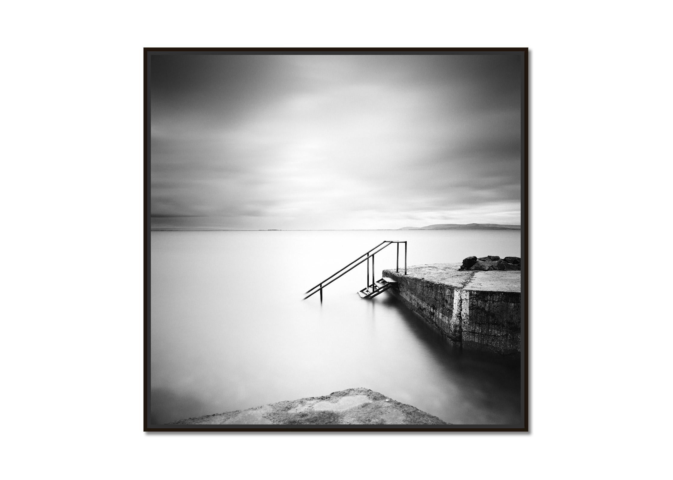 Four Steps Down, Ireland, minimalist black and white photography, landscape - Photograph by Gerald Berghammer
