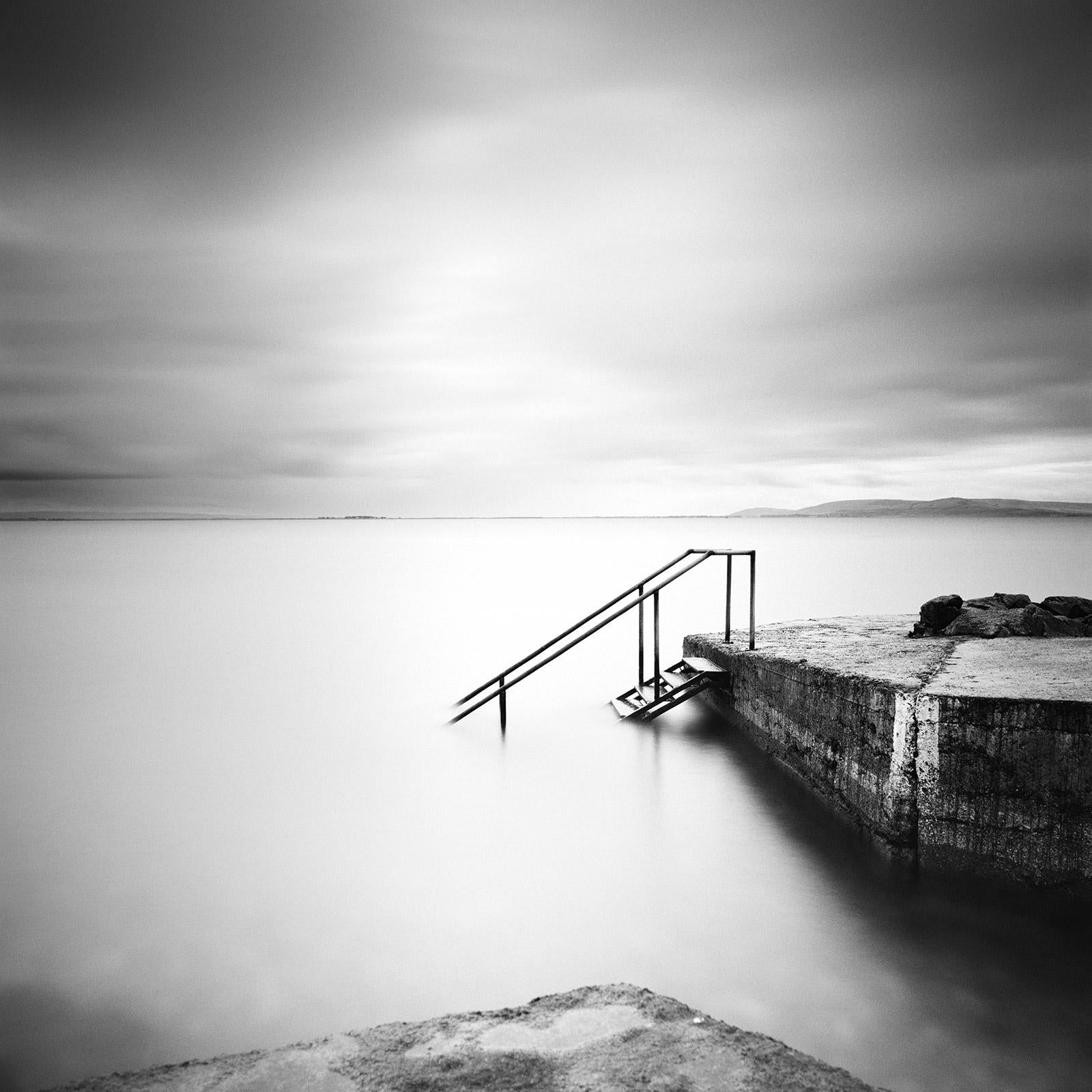 Gerald Berghammer Black and White Photograph - Four Steps Down, Ireland, minimalist black and white photography, landscape