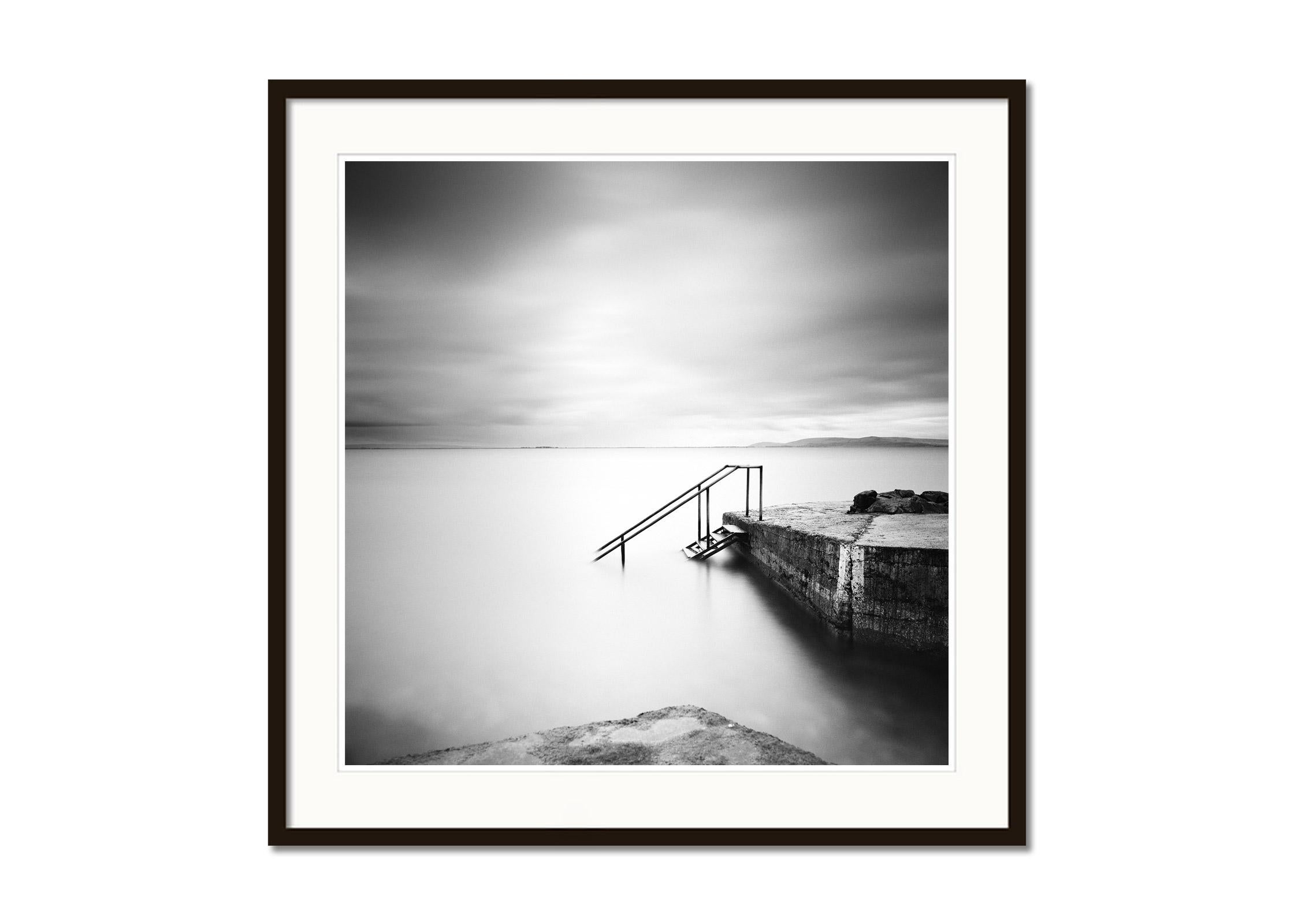 Four Steps Down, Ireland, minimalist black and white photography, landscape - Gray Black and White Photograph by Gerald Berghammer