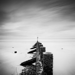 Pointing the Way, Scotland, Groyne, black and white art photography, landscape