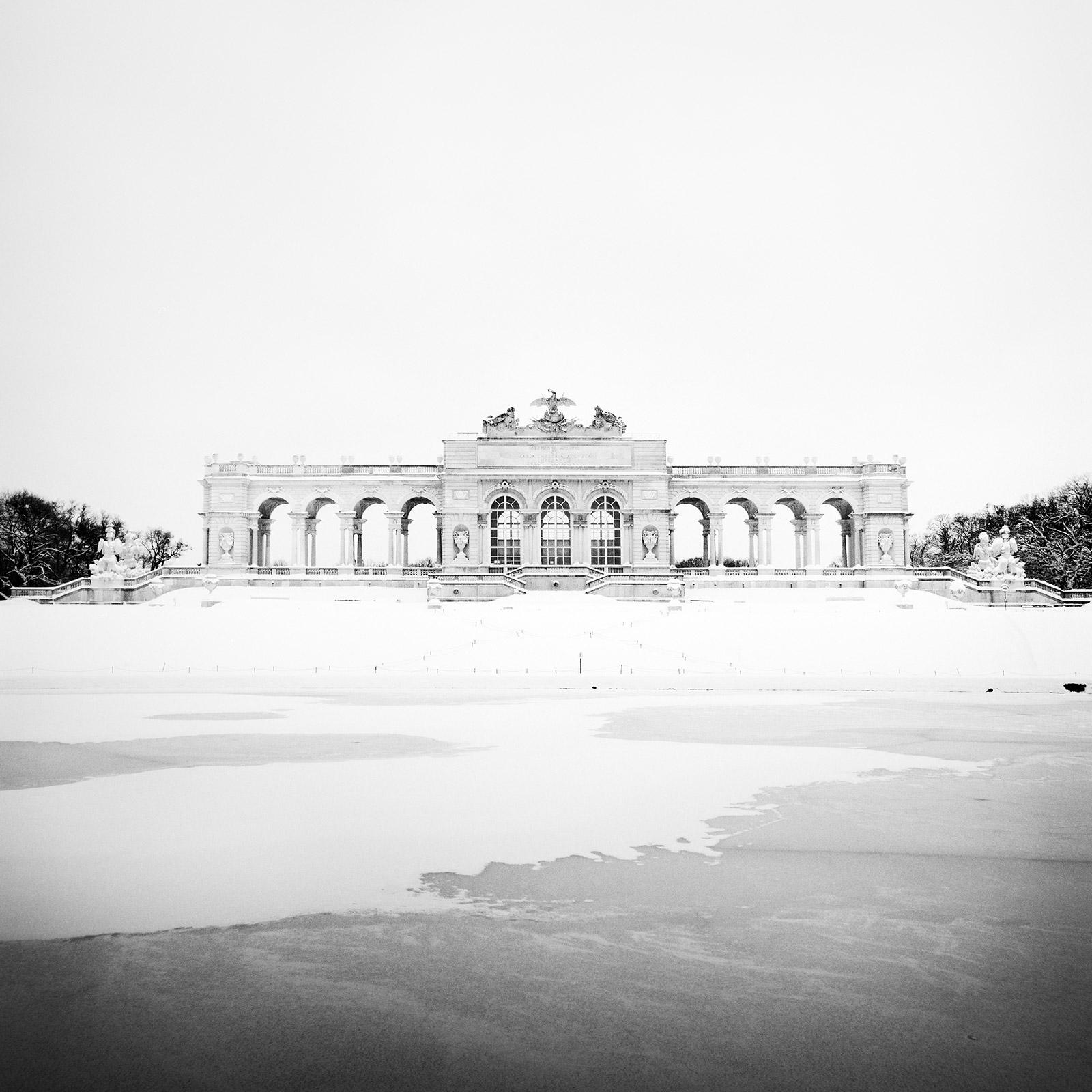 Gerald Berghammer Landscape Photograph - Gloriette Winter, Vienna, Schloss Schoenbrunn, black and white art photography