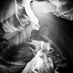 Antelope Canyon Desert Arizona, photographie abstraite en noir et blanc, paysage