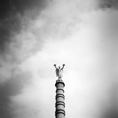 Fontaine du Palmier, Paris, France, black and white photography, landscape