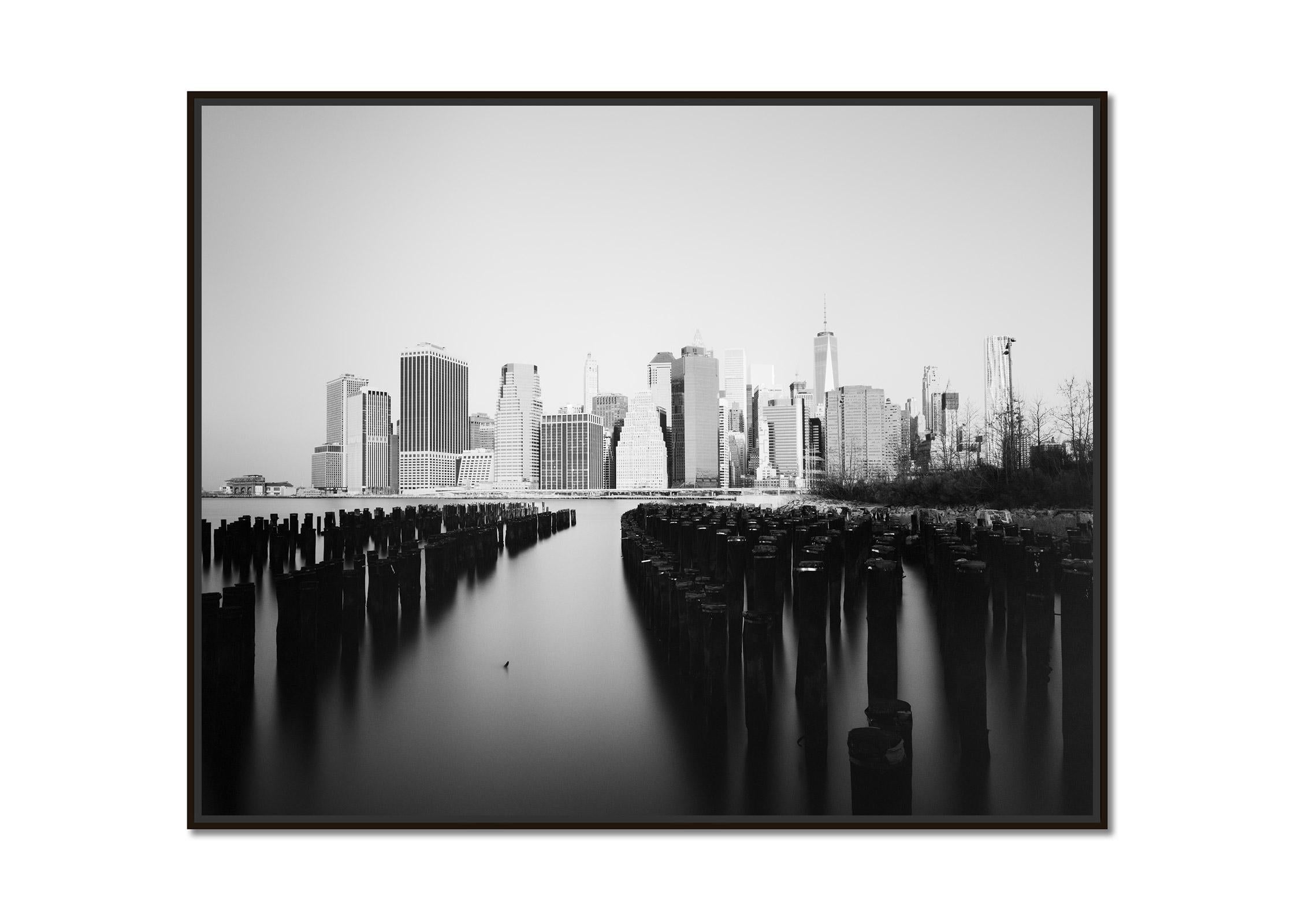 Manhattan Skyline, Skyscraper, New York City, black and white art photography - Photograph by Gerald Berghammer