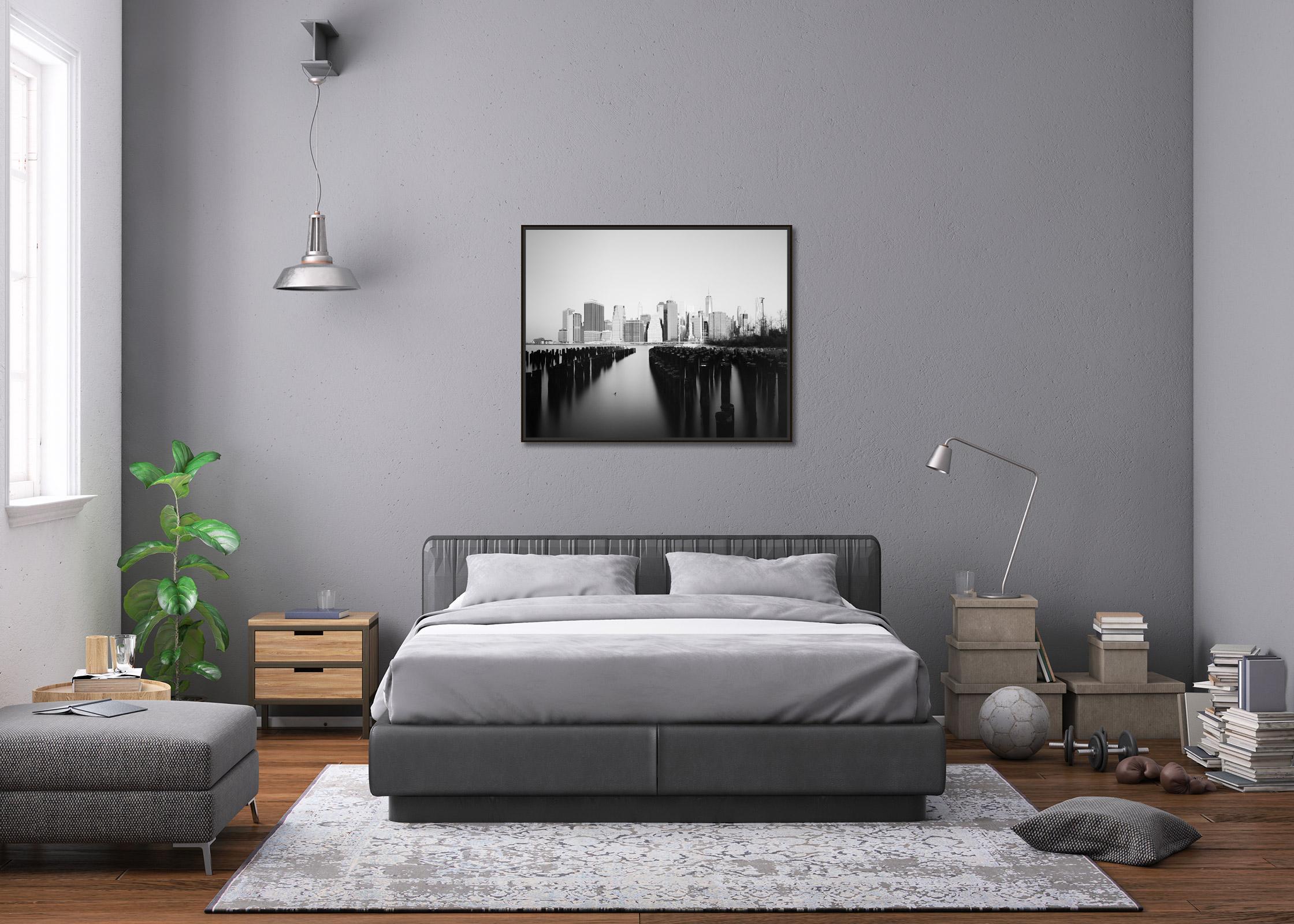 Manhattan Skyline, Skyscraper, New York City, black and white art photography - Contemporary Photograph by Gerald Berghammer