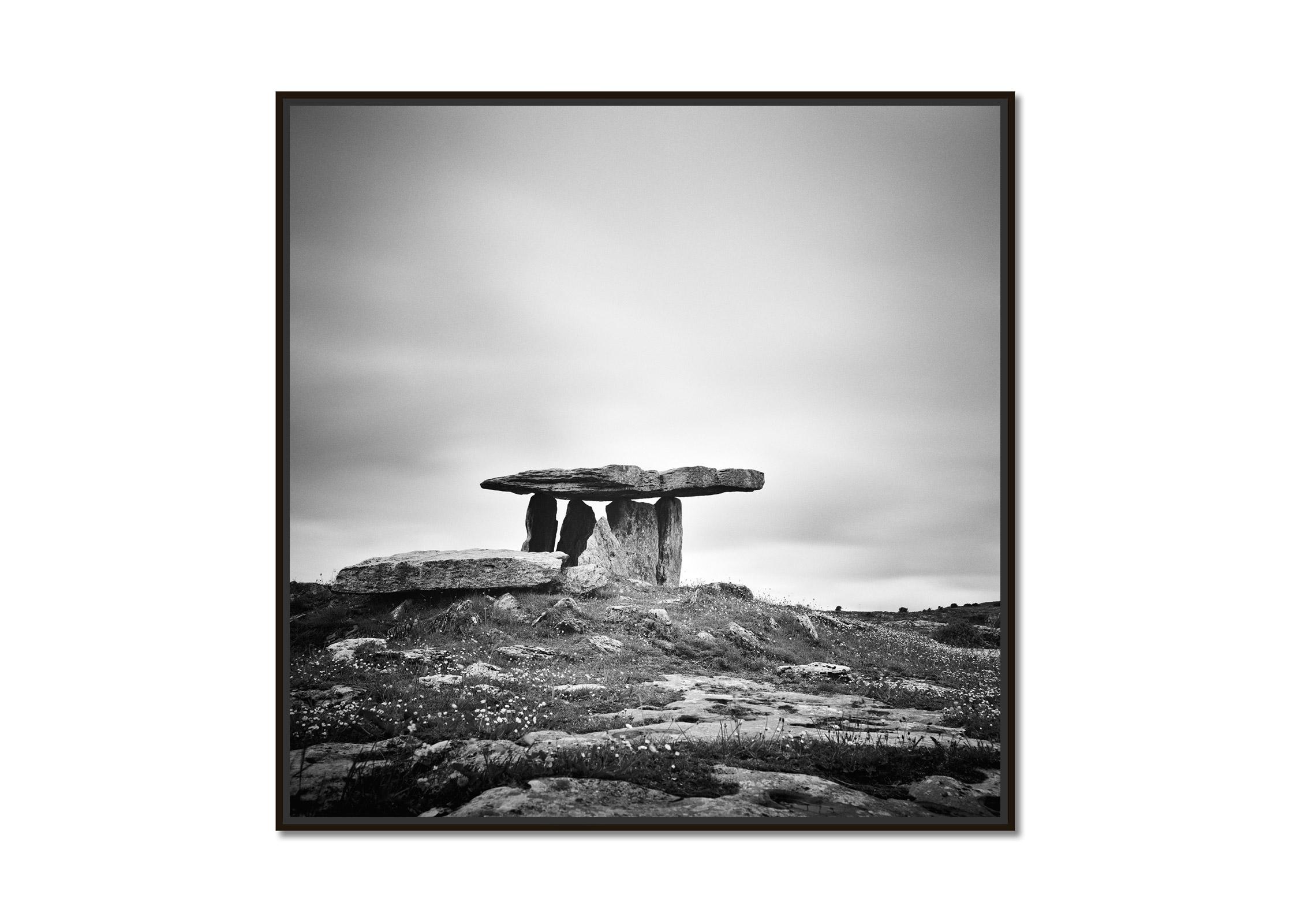 Irischer megalithic Tomb, Irland, Schwarz-Weiß-Fotografienlandschaft, limitiert – Photograph von Gerald Berghammer