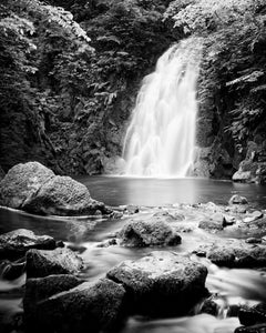 Glenoe Waterfall, Ireland, black and white photography, landscape, waterscape