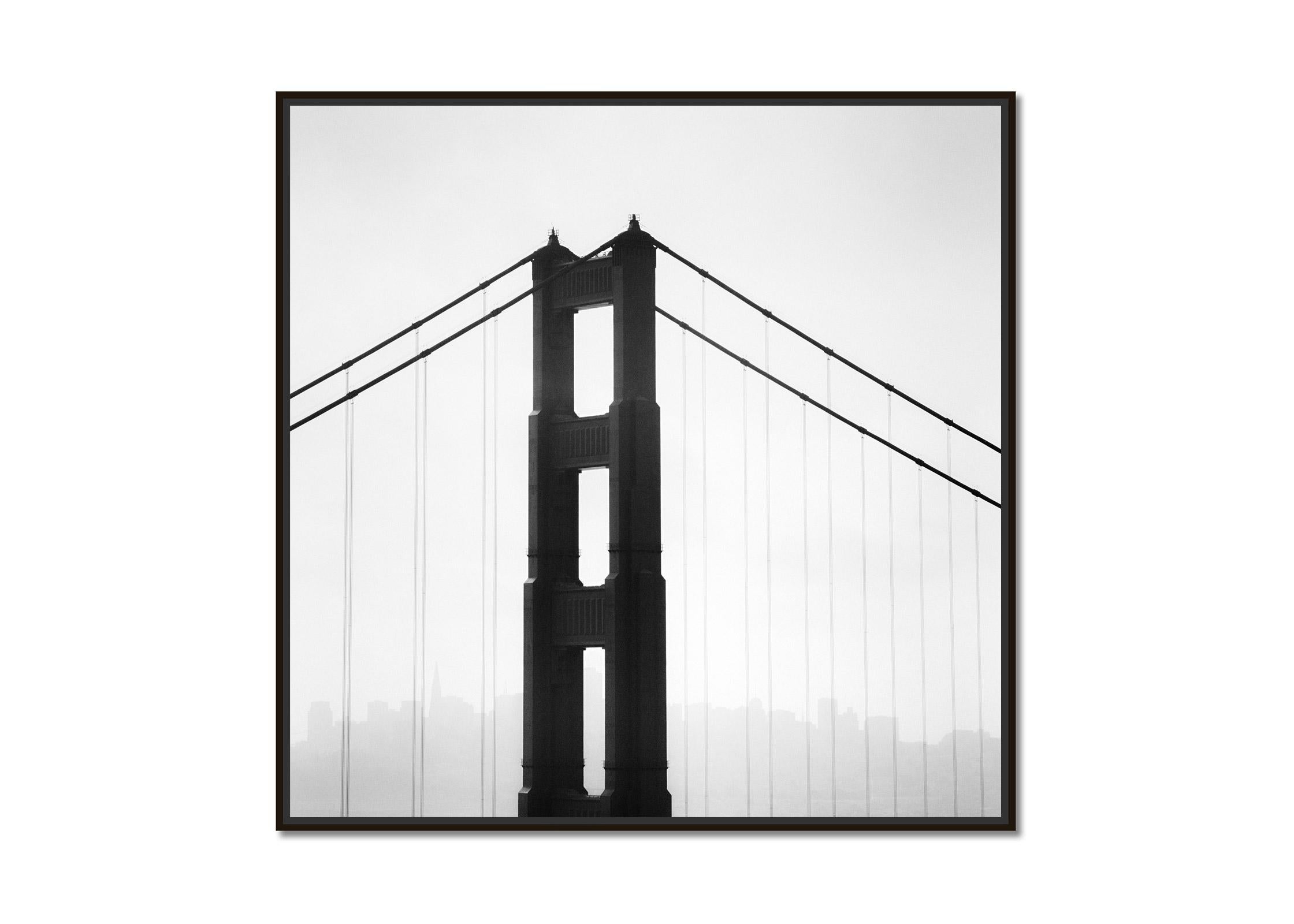 Golden Gate Bridge, San Francisco, USA, minimalist black and white landscape - Photograph by Gerald Berghammer