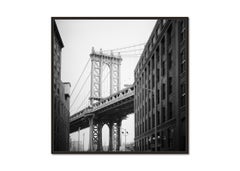 Brooklyn Bridge, New York City, architecture, photo contemporaine en noir et blanc