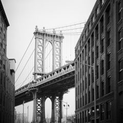 Brooklyn Bridge, New York City, architecture, photo contemporaine en noir et blanc