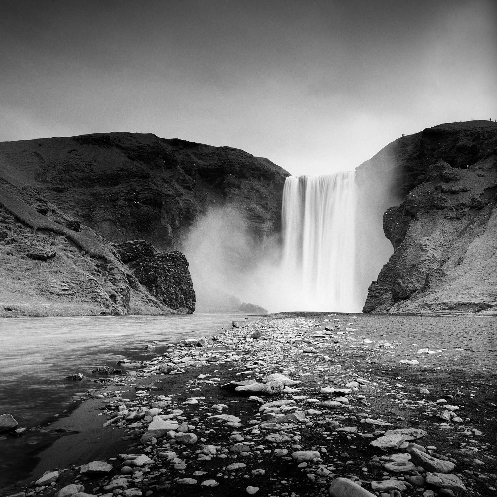 Skogafoss, Waterfall, Iceland, contemporary black and white fine art photography