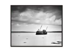 Stranded Boat, long exposure, black and white, fine art, landscape, photography