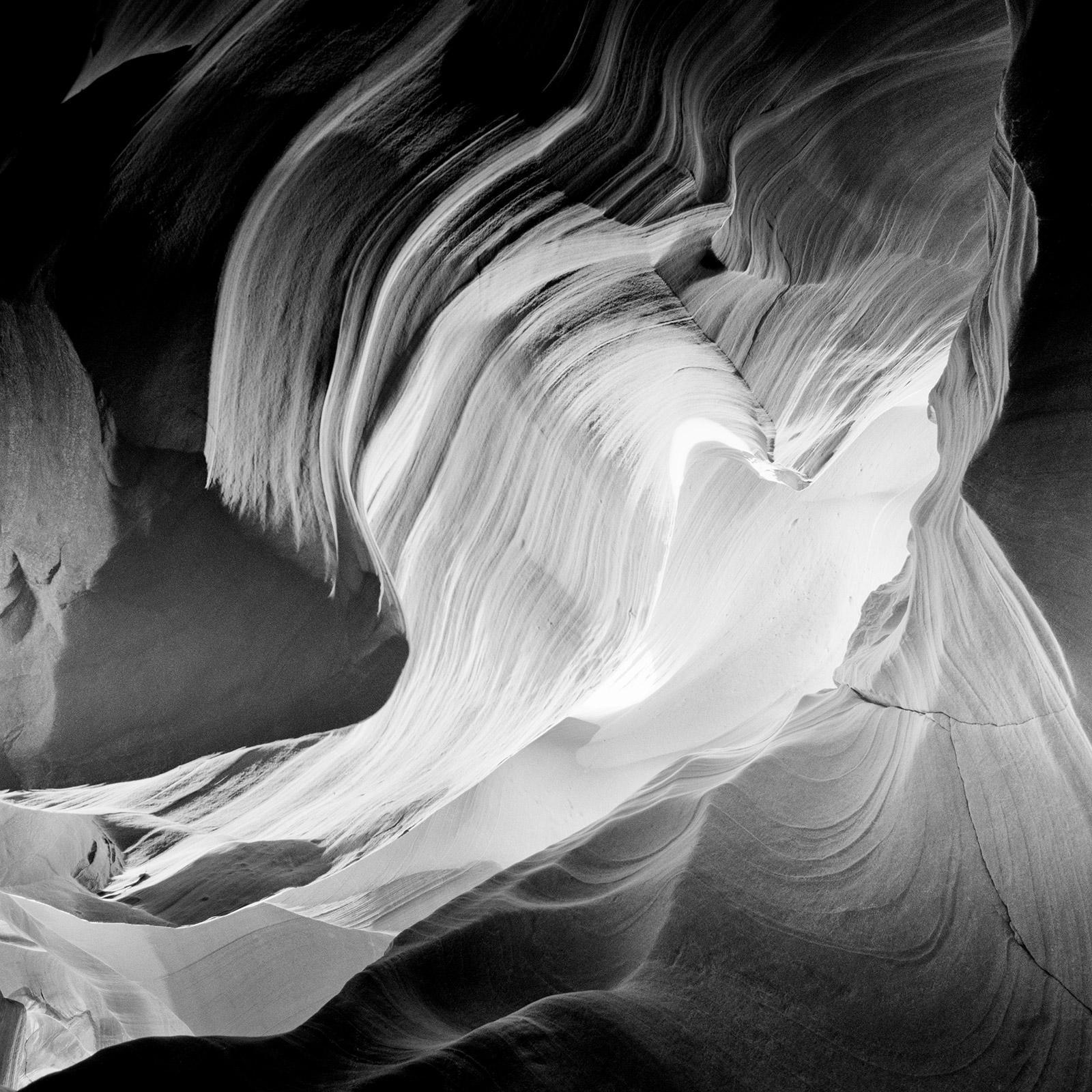 Gerald Berghammer Black and White Photograph - Heart, Antelope Canon, Arizona, USA, minimalist black and white photo, landscape