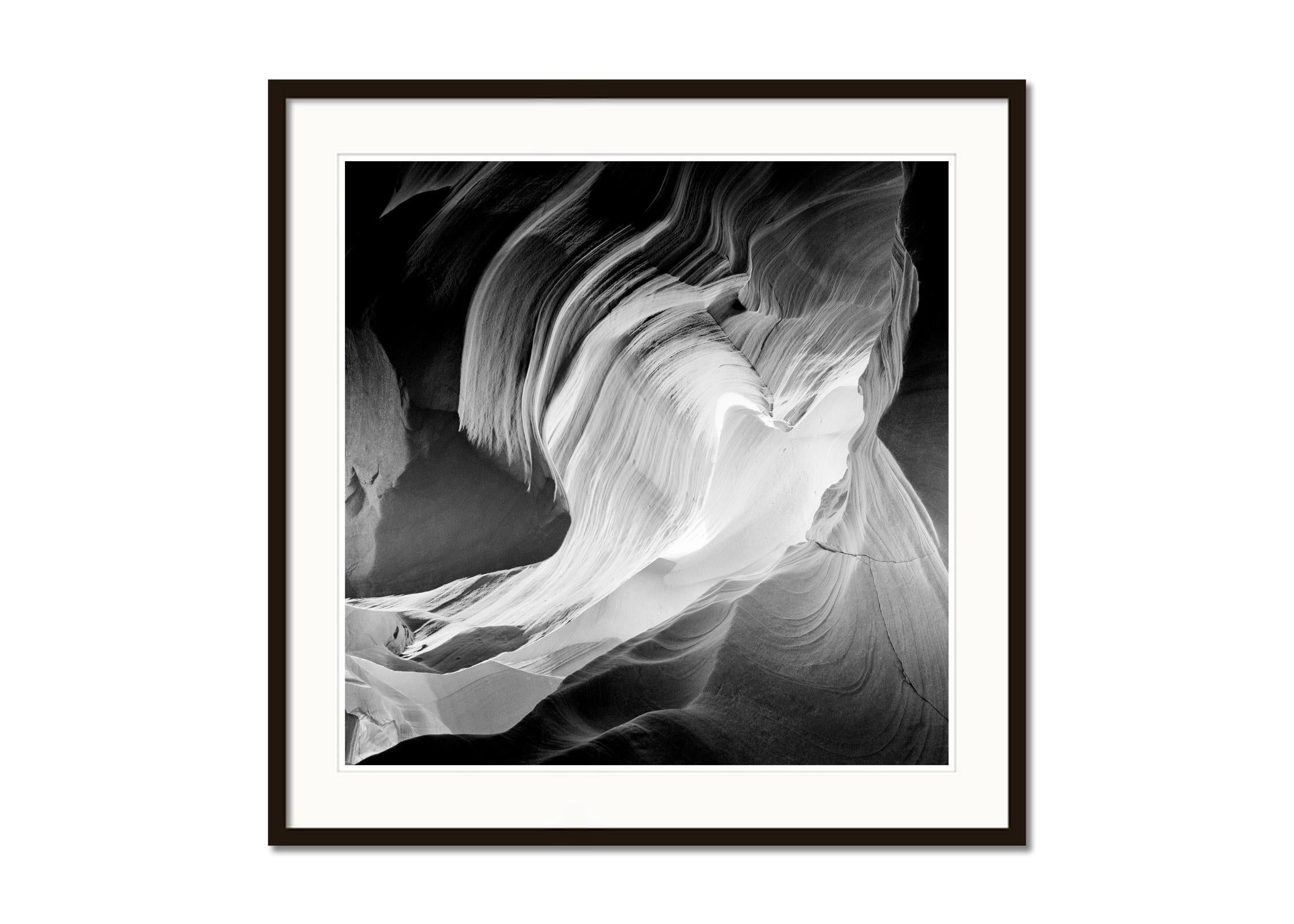 Heart, Antelope Canon, Arizona, USA, minimalist black and white photo, landscape - Black Black and White Photograph by Gerald Berghammer
