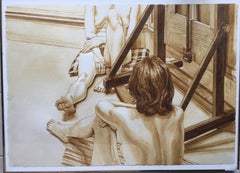 Two Female Models Facing Easel 