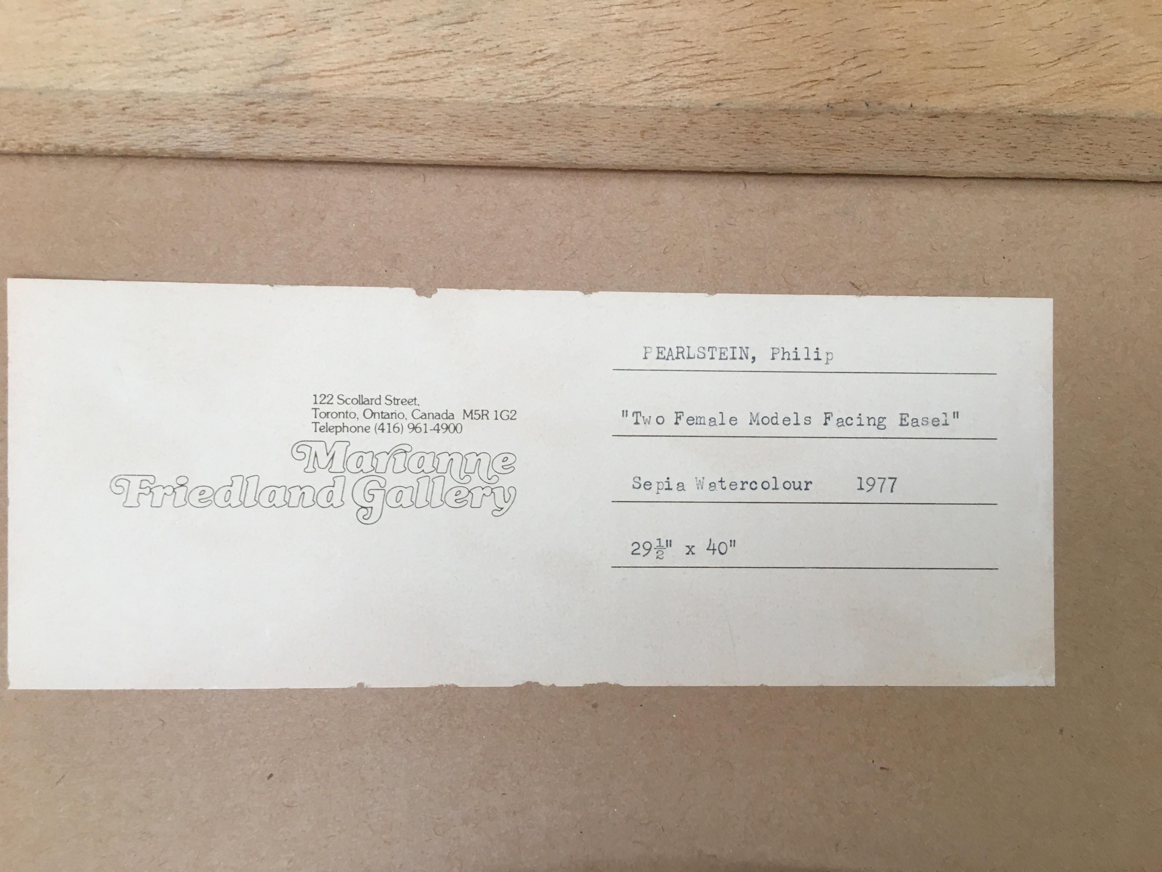 Two Female Models Facing Easel - Painting by Phillip Pearlstein 