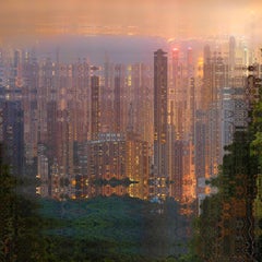""Hong Kong by night 1", Fotografie von Didier Fournet (51x51 Zoll), 2019