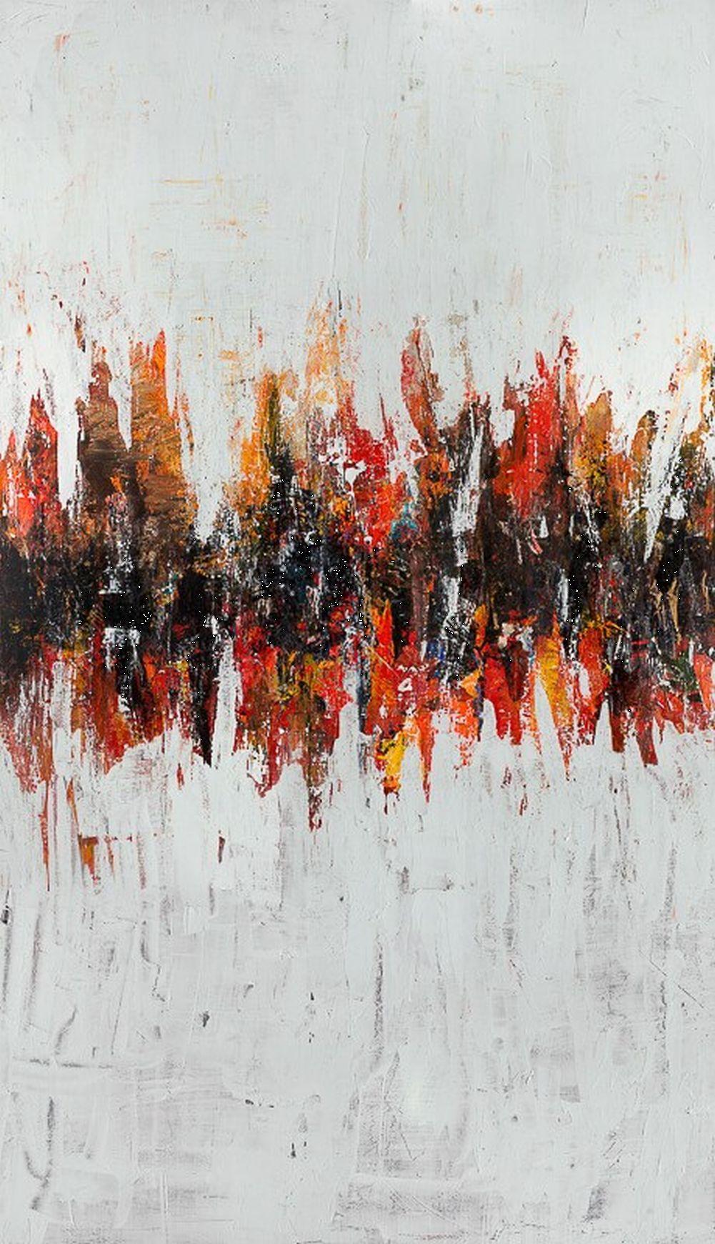 John Beard Abstract Painting - GATEWAY, Fine Art with Artist Hand Embellished on Giclee Canvas: 96"H x 48"W