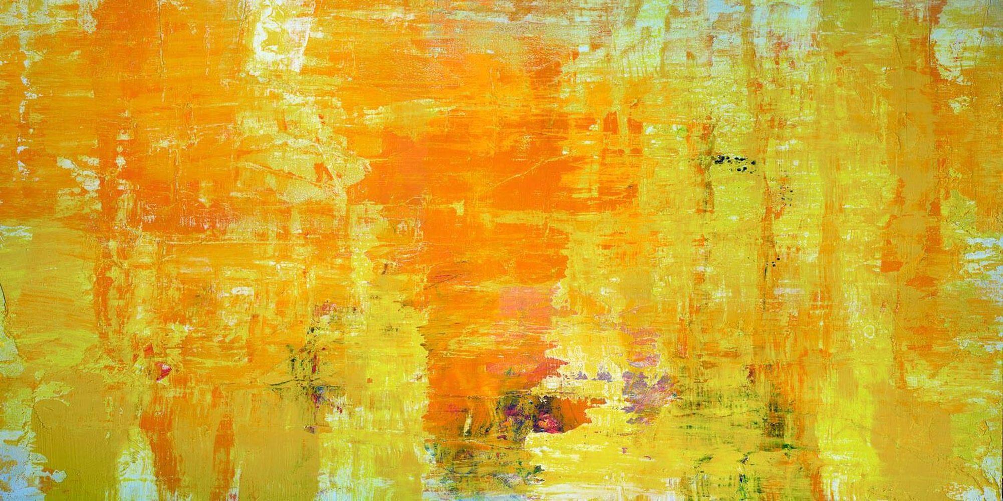 John Beard Abstract Painting - HAPPY, Fine Art with Artist Hand Embellished on Giclee Canvas: 60"H x 40"W