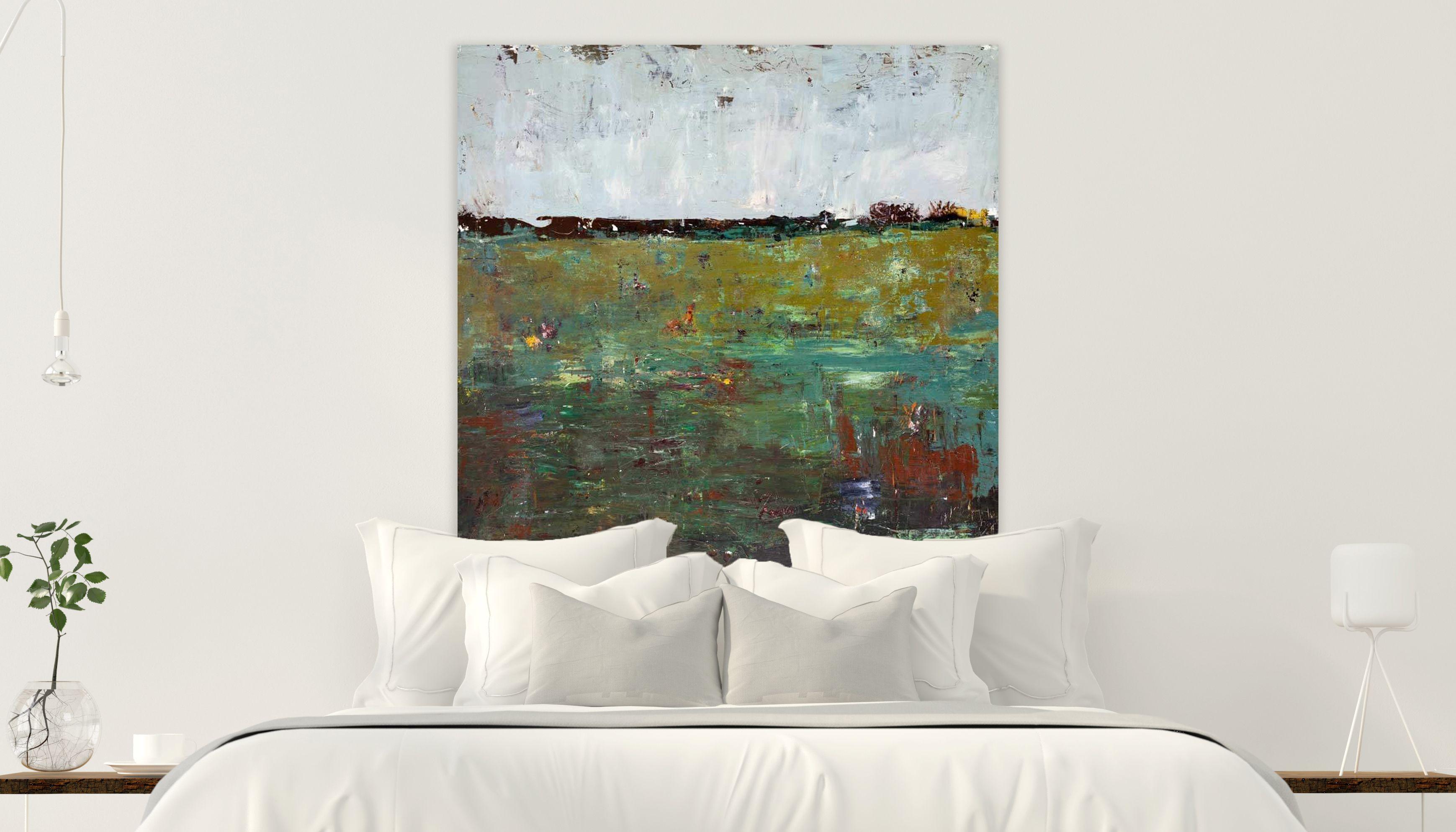 LILLY POND, Fine Art with Artist Hand Embellished on Giclee Canvas: 40