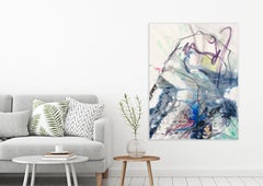 RIDGES, Contemporary Abstract Fine Art on Giclee Canvas: 60"H x 40"W