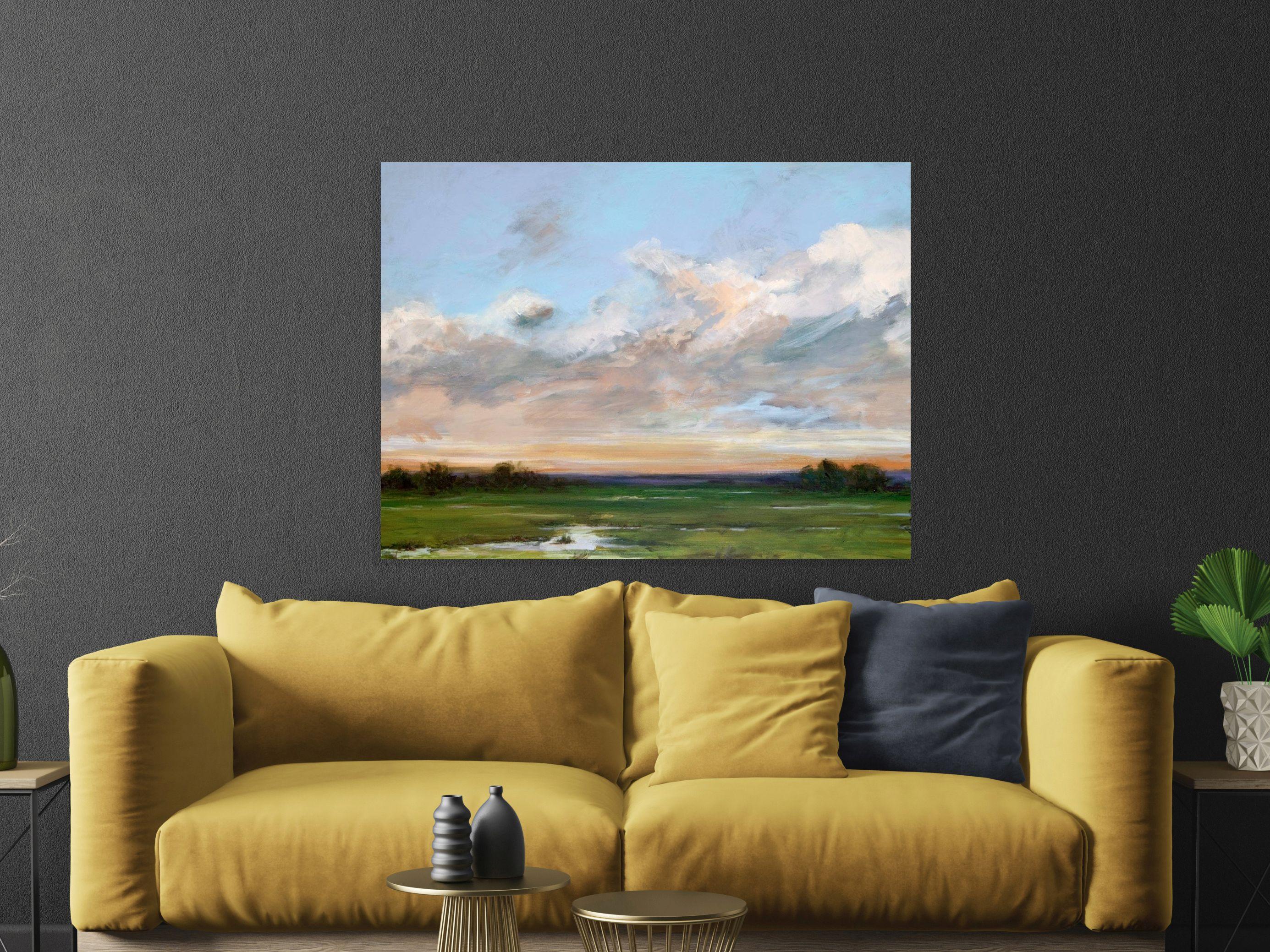 SOLACE I, Contemporary Sunset Landscape Fine Art on Giclee Canvas: 48