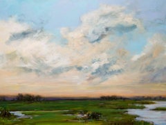 SOLACE II, Contemporary Sunset Landscape Fine Art on Giclee Canvas: 48"H x 36"W