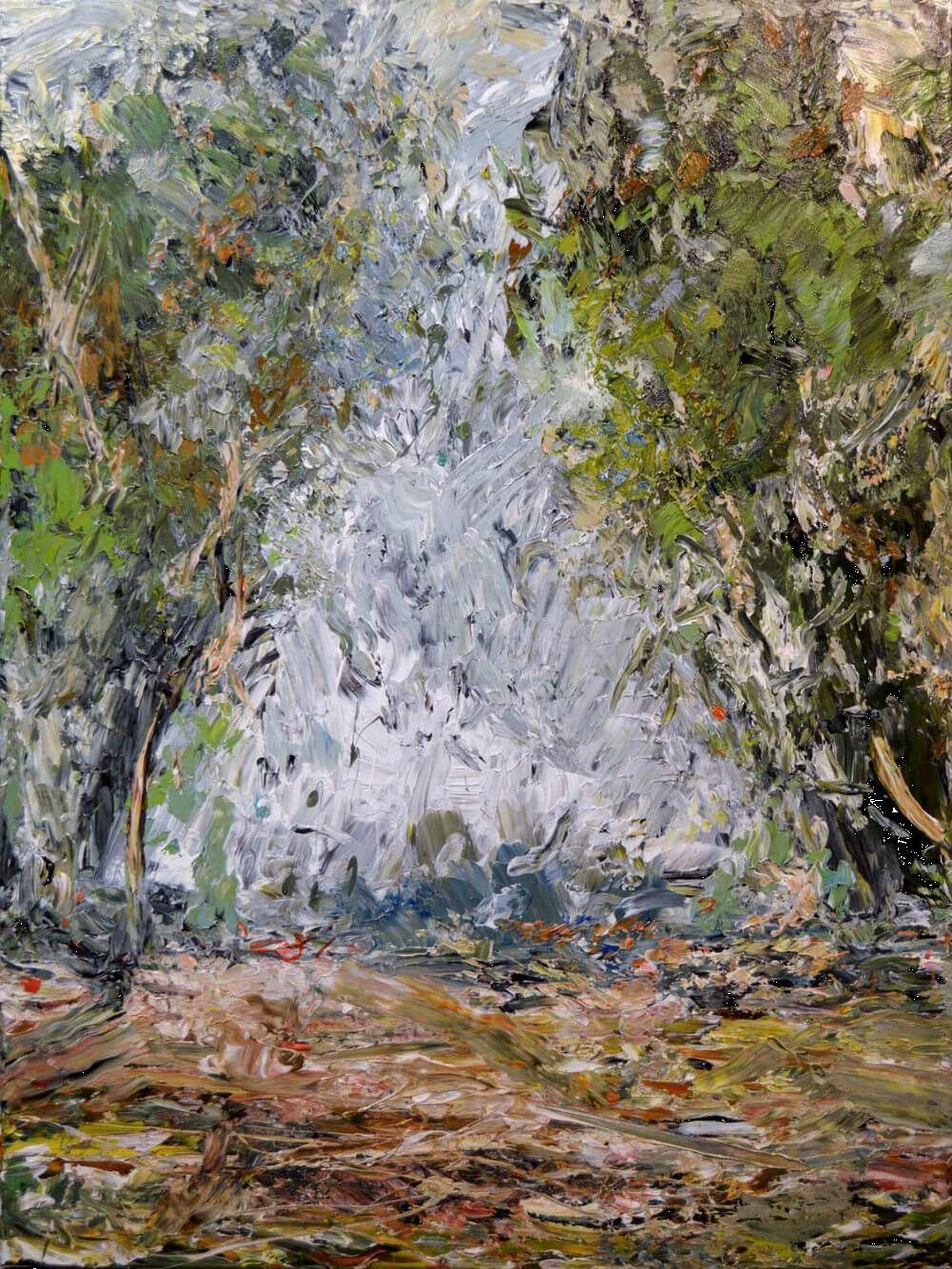 John Beard Landscape Painting - SOON, Contemporary Forest Fine Art on Giclee Canvas: 48"H x 36"W