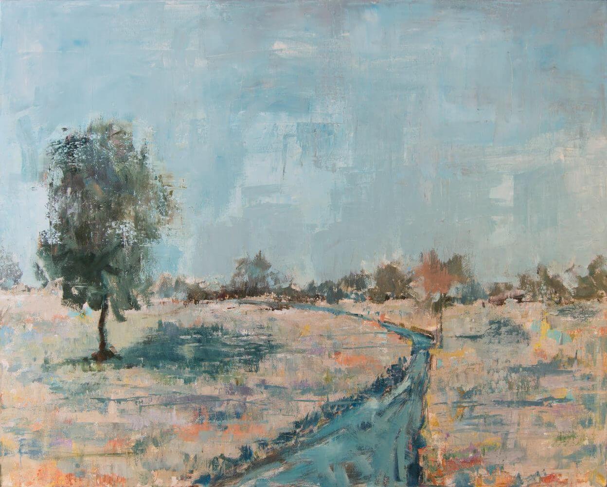 John Beard Landscape Painting - SPRING RAIN, Contemporary Landscape Fine Art on Giclee Canvas: 48"H x 36"W