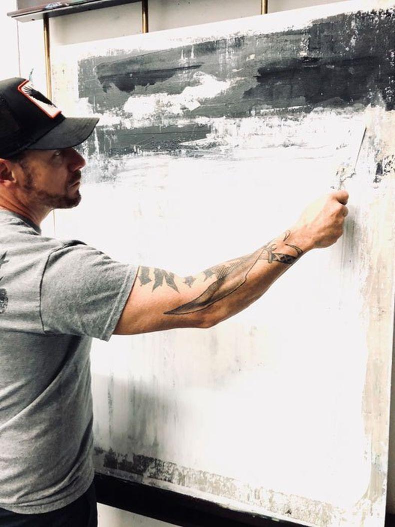 ABSTRACT TREE, Fine Art with Hand Embellishment on Giclee Canvas: 40