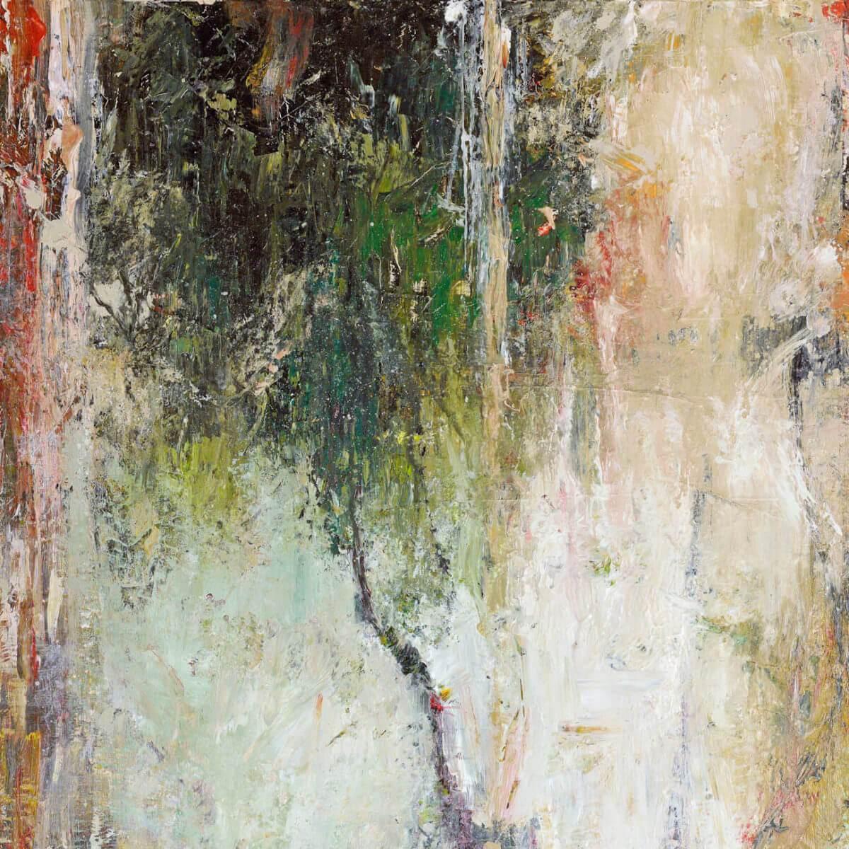 John Beard Abstract Painting - ABSTRACT TREE, Fine Art with Hand Embellishment on Giclee Canvas: 48"H x 48"W