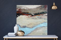 BLUE WATER, Fine Art with Artist Hand Embellished on Giclee Canvas Made to Order