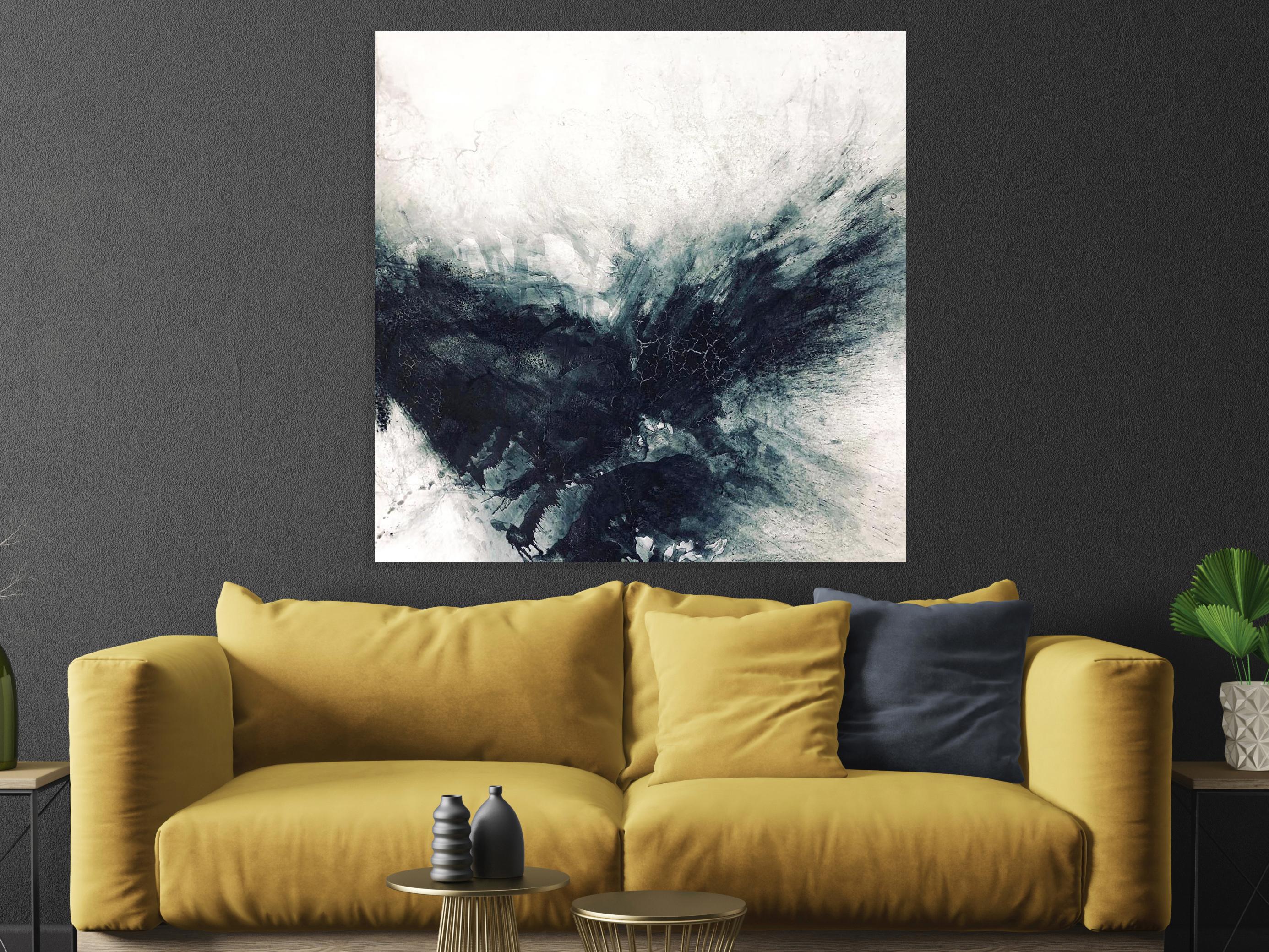 BLACK & GRAY III Fine Art with Hand Embellishment on Giclee Canvas Made to Order - Painting by John Beard