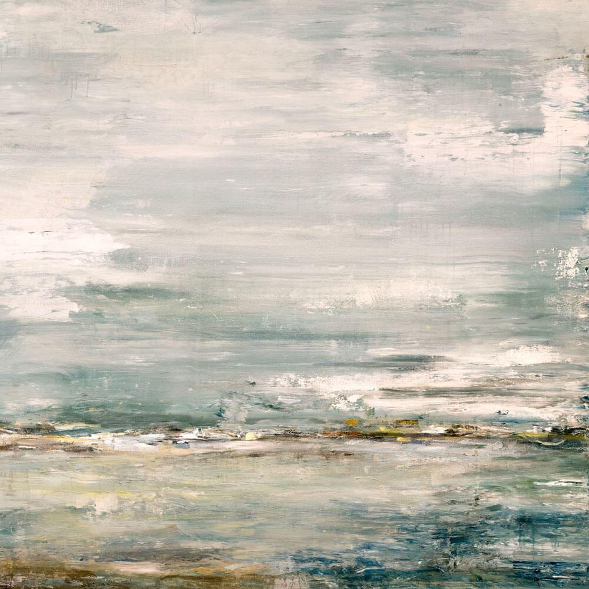 John Beard Landscape Painting - SEA AND SKY Contemporary Nautical Landscape Fine Art on Giclee Canvas: 48" x 48"