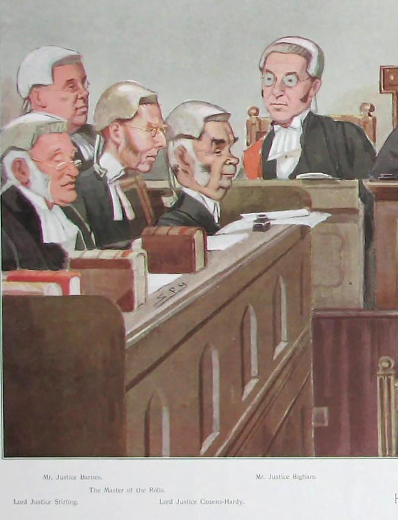 Heads of the Law, Vanity Fair legal chromolithograph of judges, 1902 - Print by Sir Leslie Ward