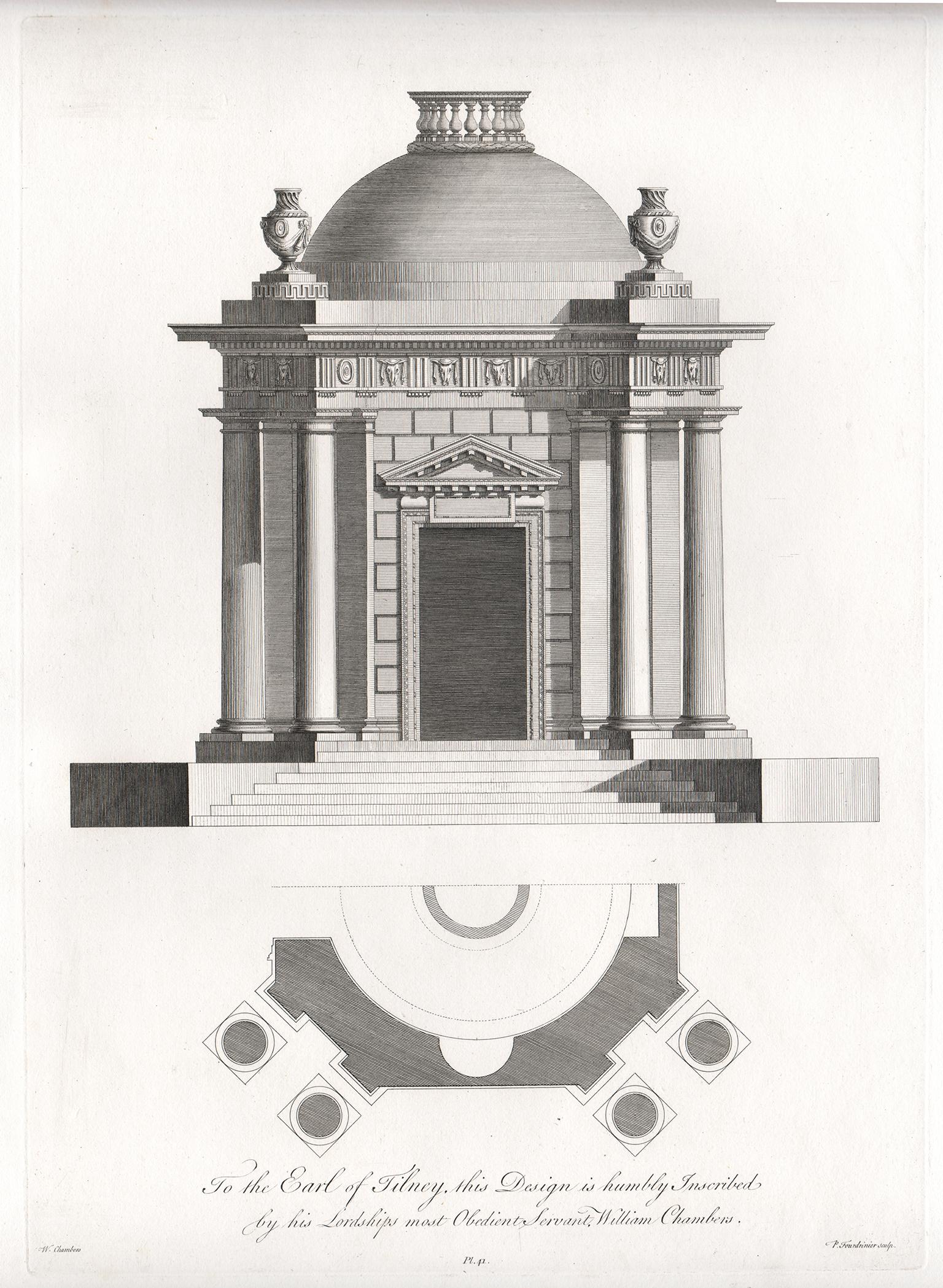 Unknown Landscape Print - William Chambers Georgian Architecture - Design for the Earl of Tilney