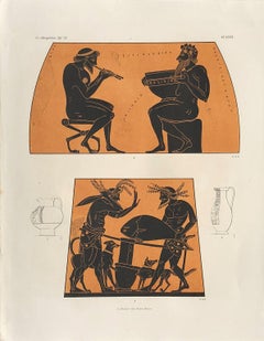 Antike griechische Vasenmalerei:: archäologische Lithographie:: um 1850