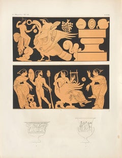 Classical Greek Vase-Painting Archaeological Lithograph, circa 1850