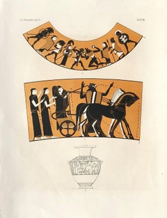 Classical Greek Vase-Painting Archaeological Lithograph, circa 1850