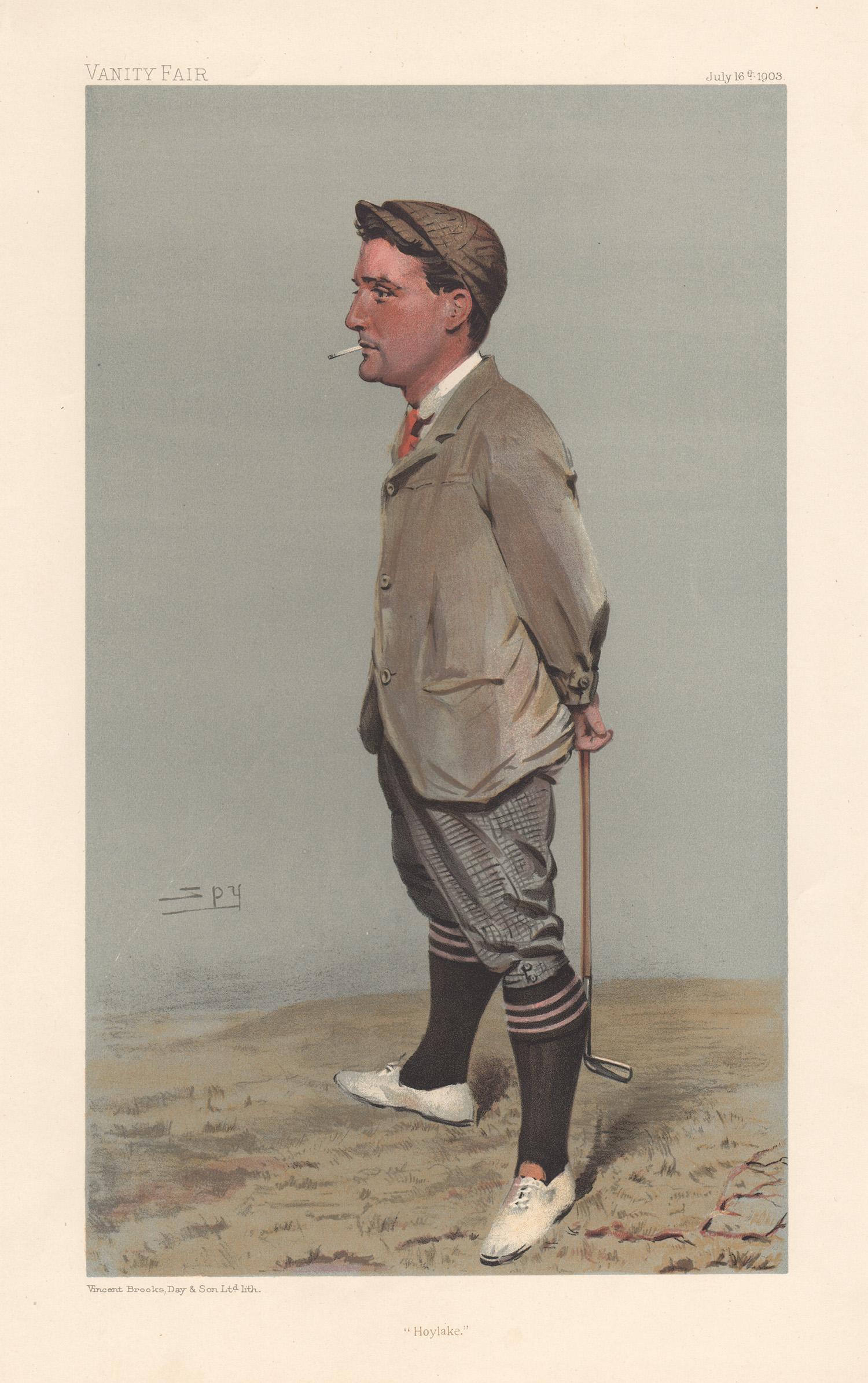 Sir Leslie Ward Figurative Print - Harold Hoylake, Vanity Fair golfer, chromolithograph, 1903