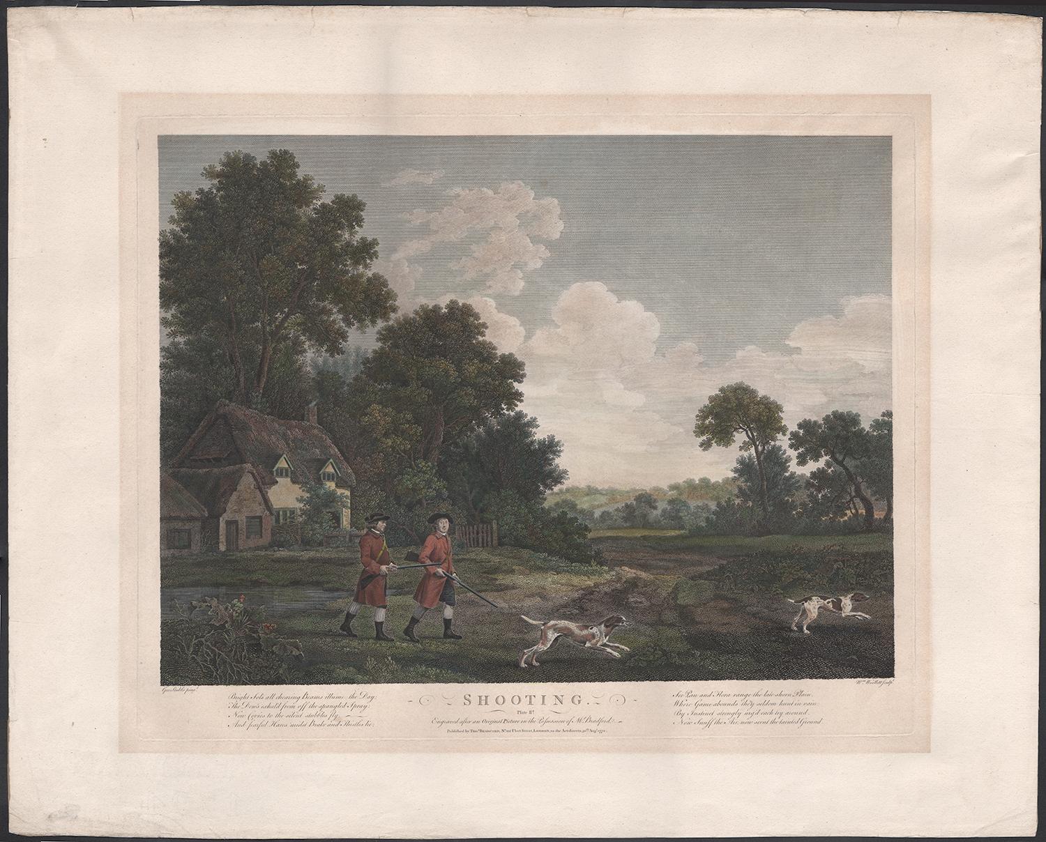 Shooting. English engraving by Woollett after George Stubbs, 1799 - Print by After George Stubbs