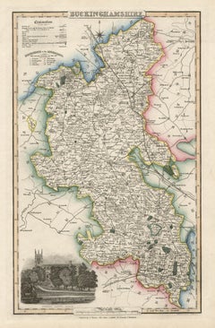 Buckinghamshire, English County Antique map, 1847