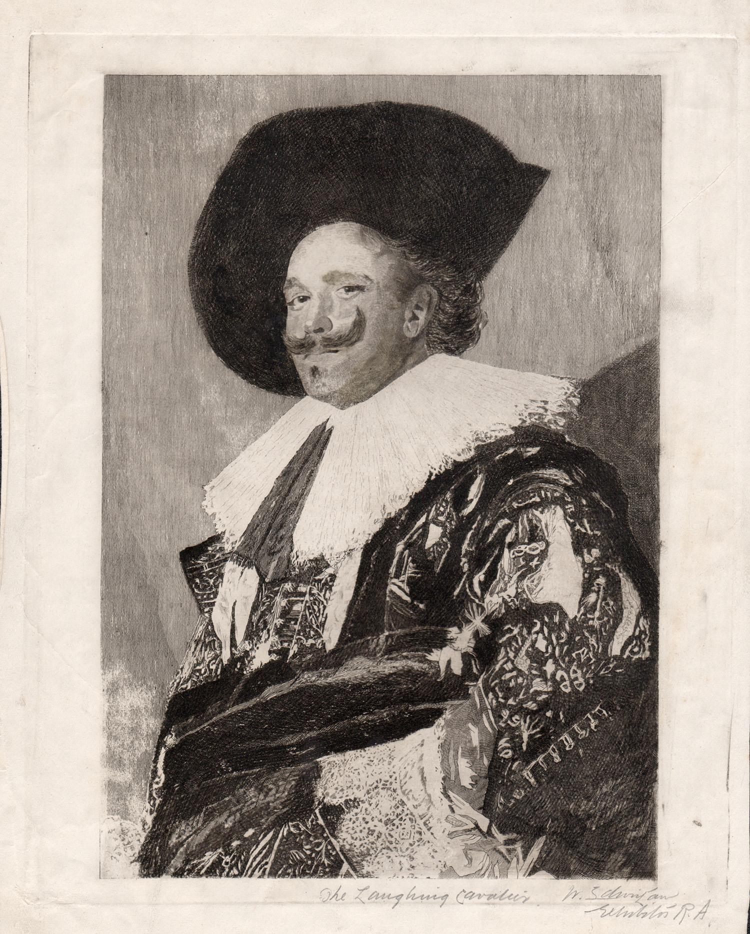 El caballero que ríe, aguafuerte de W Edwin Law según Frans Hals, c1925
