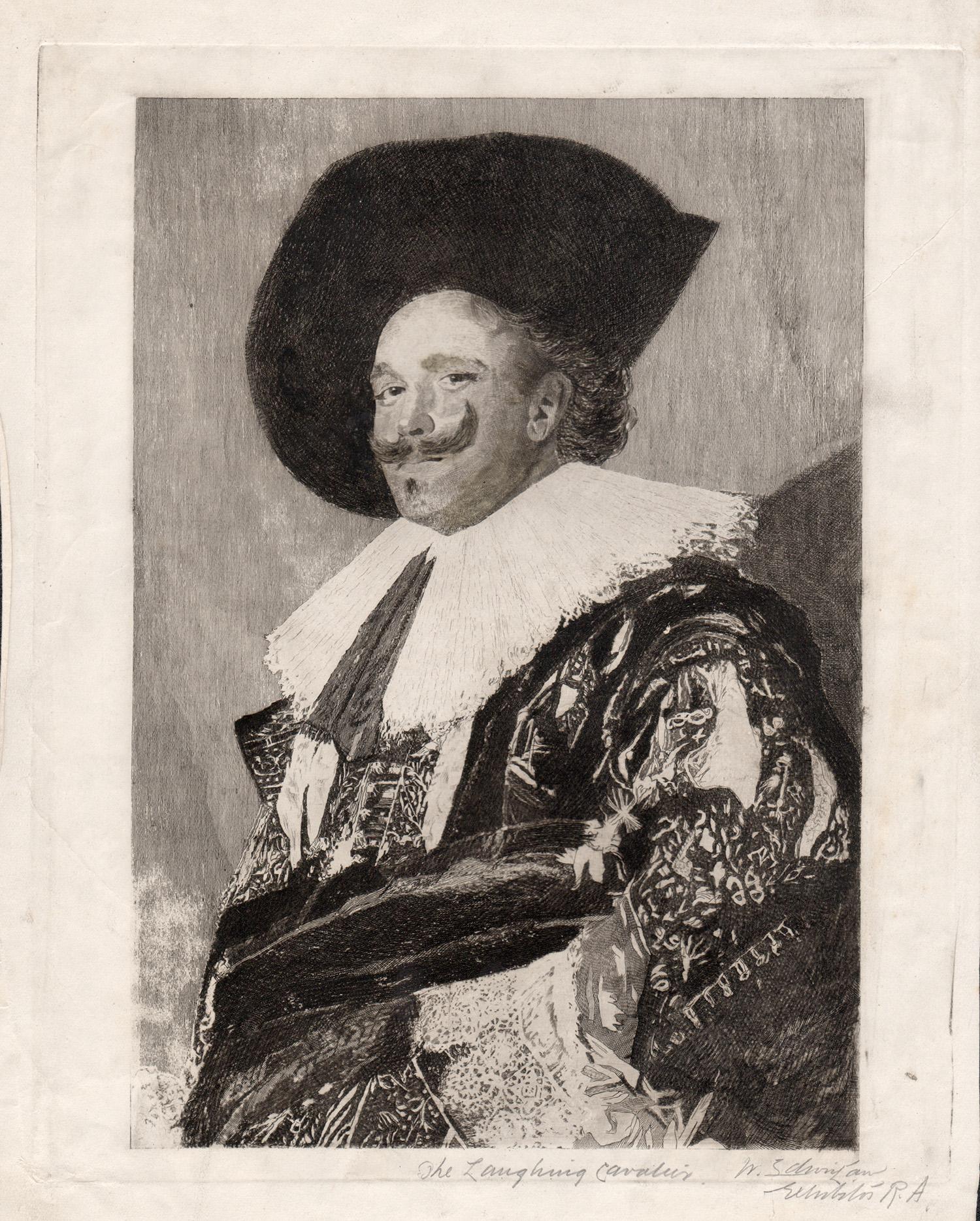 W Edwin Law after Frans Hals Portrait Print – The Laughing Cavalier, Radierung von W Edwin Law nach Frans Hals, um 1925