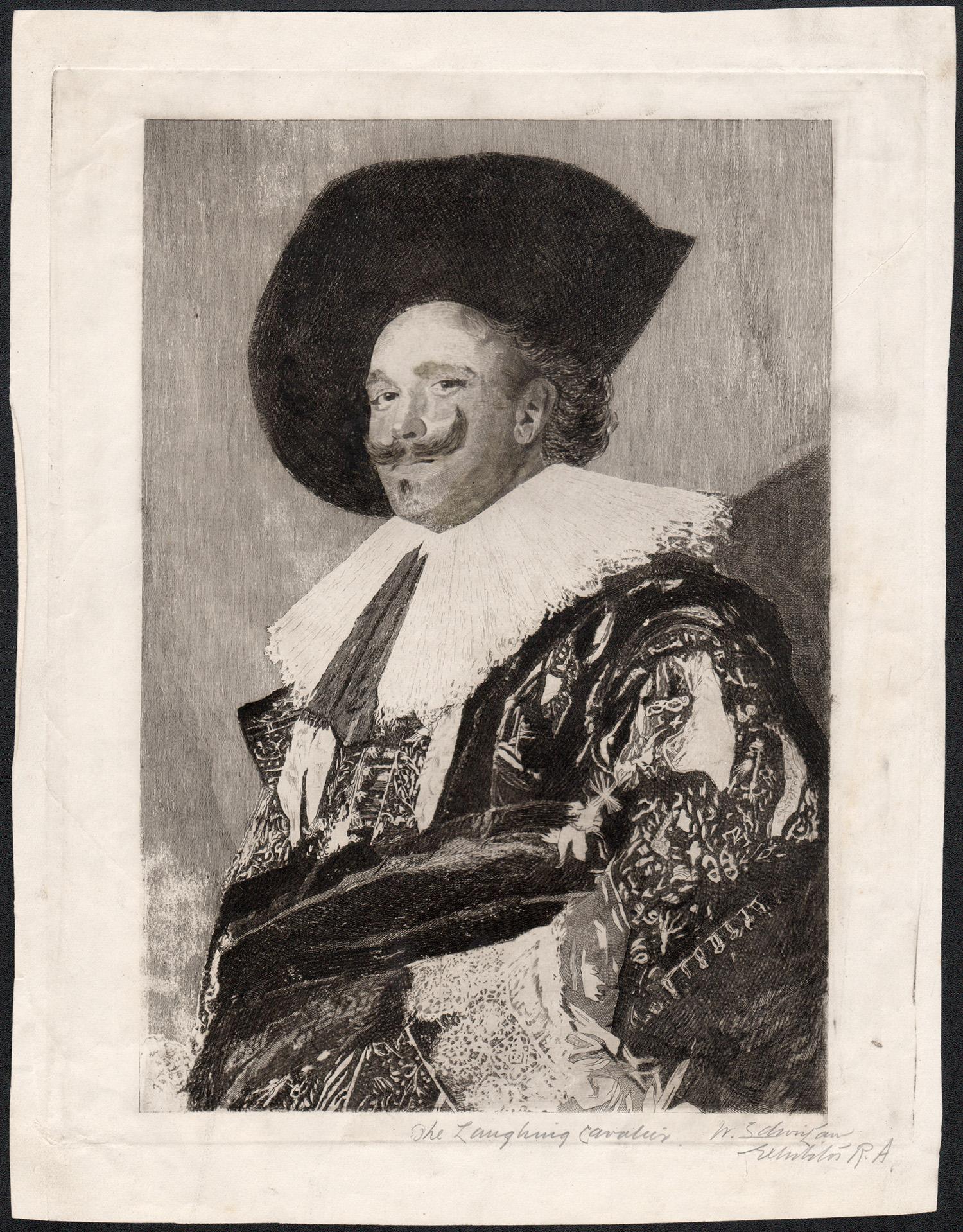 The Laughing Cavalier, Radierung von W Edwin Law nach Frans Hals, um 1925 – Print von W Edwin Law after Frans Hals