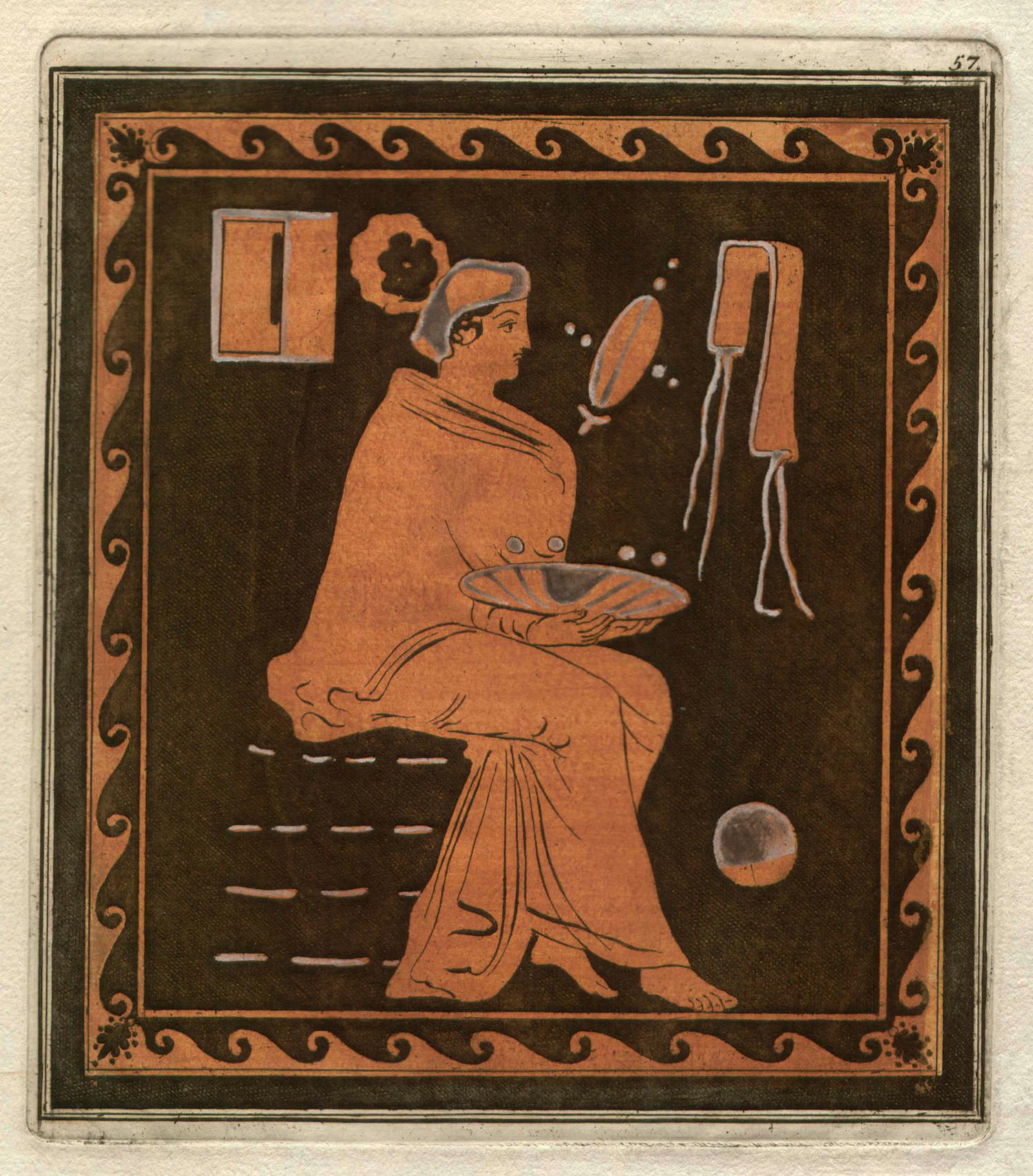 Figurative Print Pierre Francois Hugues D'Hancarville (author) - William Hamilton - Vase-peinture gravure grecque classique sur toile