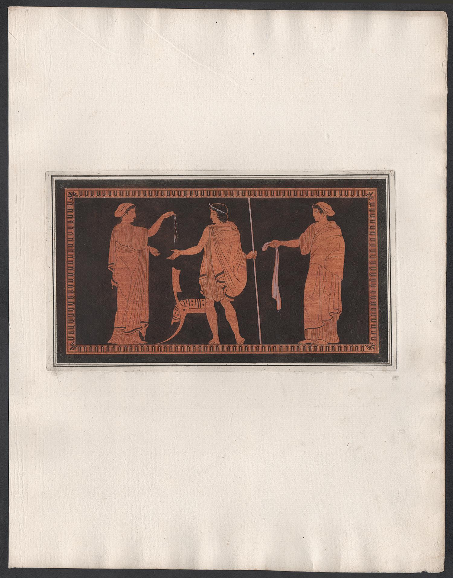 William Hamilton Classical Greek Vase-Painting Engraving - Print by Pierre Francois Hugues D'Hancarville (author)