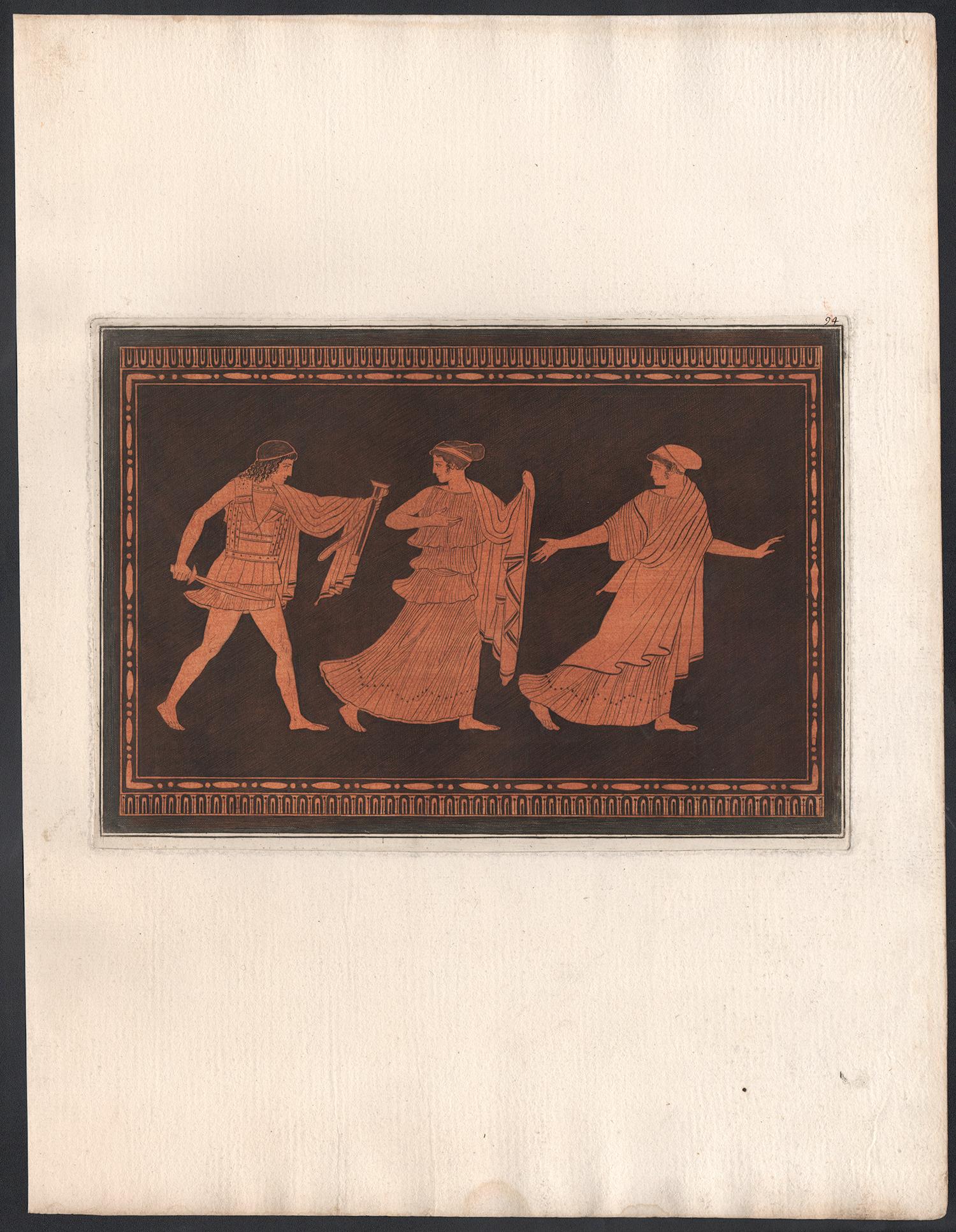 William Hamilton Classical Greek Vase-Painting Engraving - Print by Pierre Francois Hugues D'Hancarville (author)