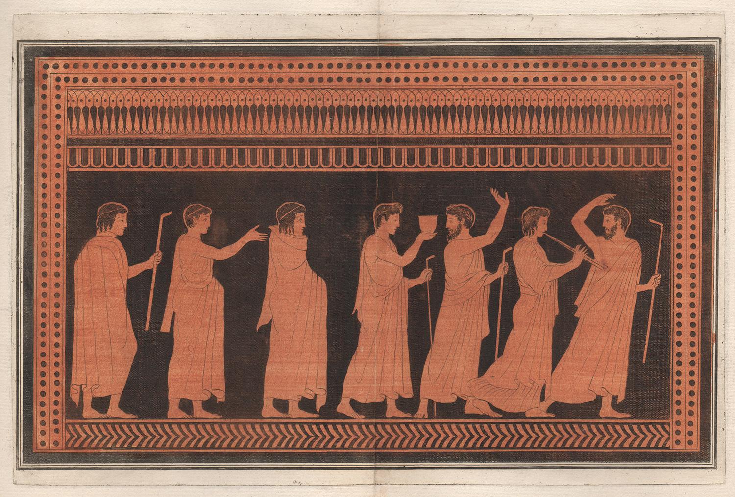 Figurative Print Pierre Francois Hugues D'Hancarville (author) - William Hamilton - Vase-peinture gravure grecque classique sur toile