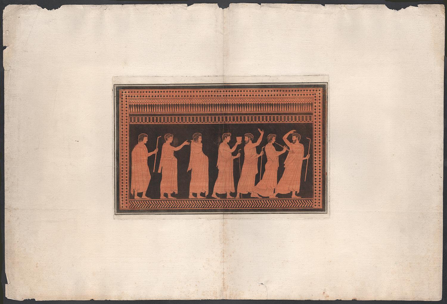 William Hamilton Klassischer griechischer Vasenmalerei-Stickerei – Print von Pierre Francois Hugues D'Hancarville (author)